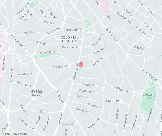 Location Map: 523 Fenton Place Charlotte, NC 28207